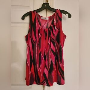 Vibrant Red and Black Patterned Dress